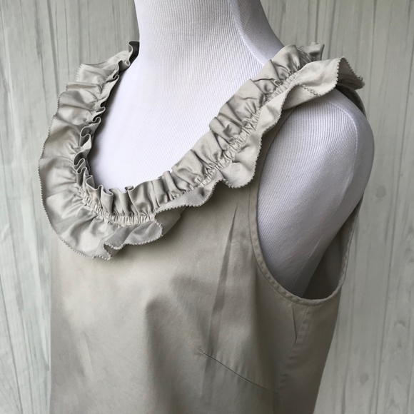 J. Crew Cotton Ruffle Tank - Stone Size- 6 - Picture 4 of 8